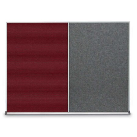 United Visual Products Triple Door Radius Corkboard, 72"X36", G UV8005-GOLD-PUMICE